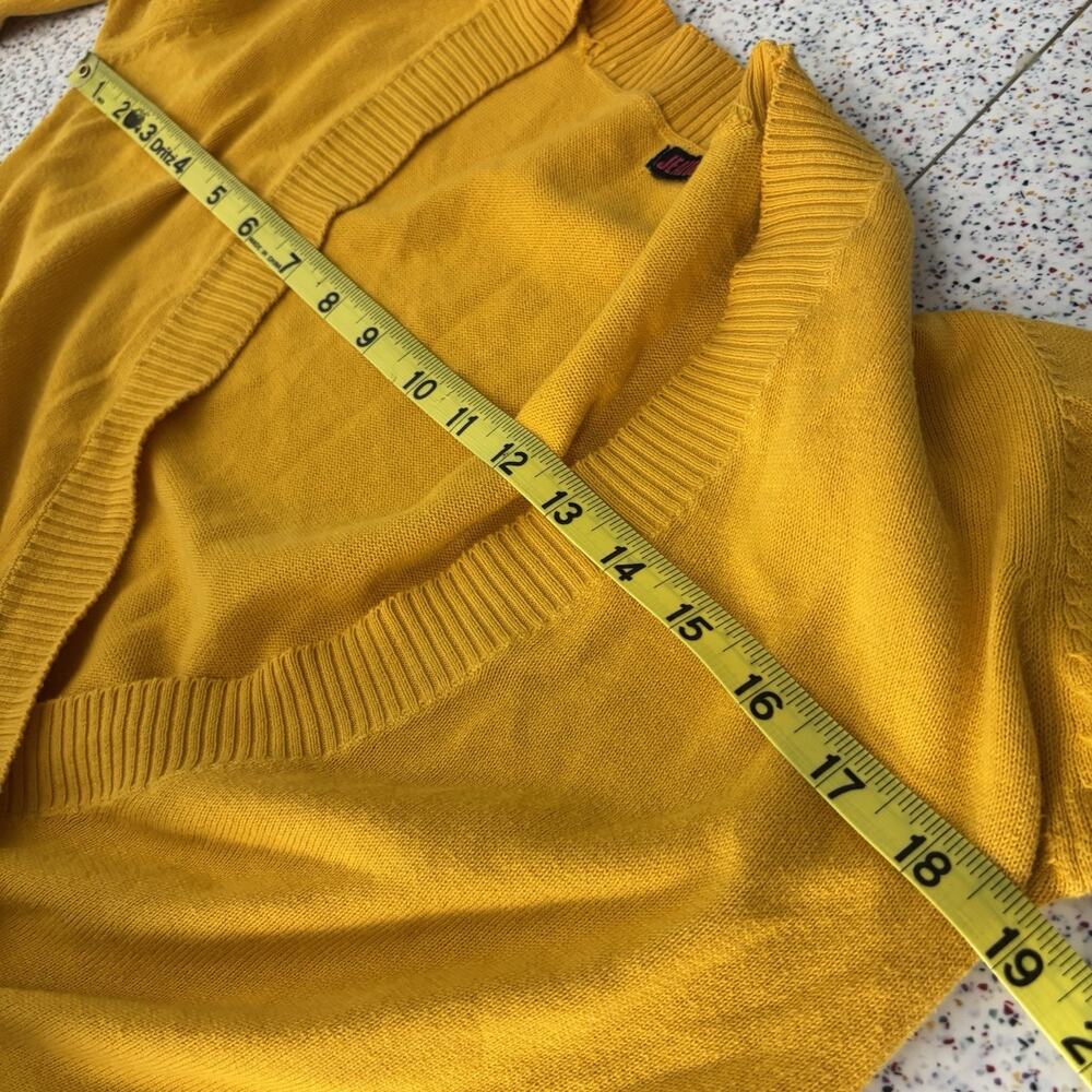 Vintage Y2K Women’s Long Sleeve Open Front Dark Yellow Sweater Large Punk Skater - Picture 7 of 8